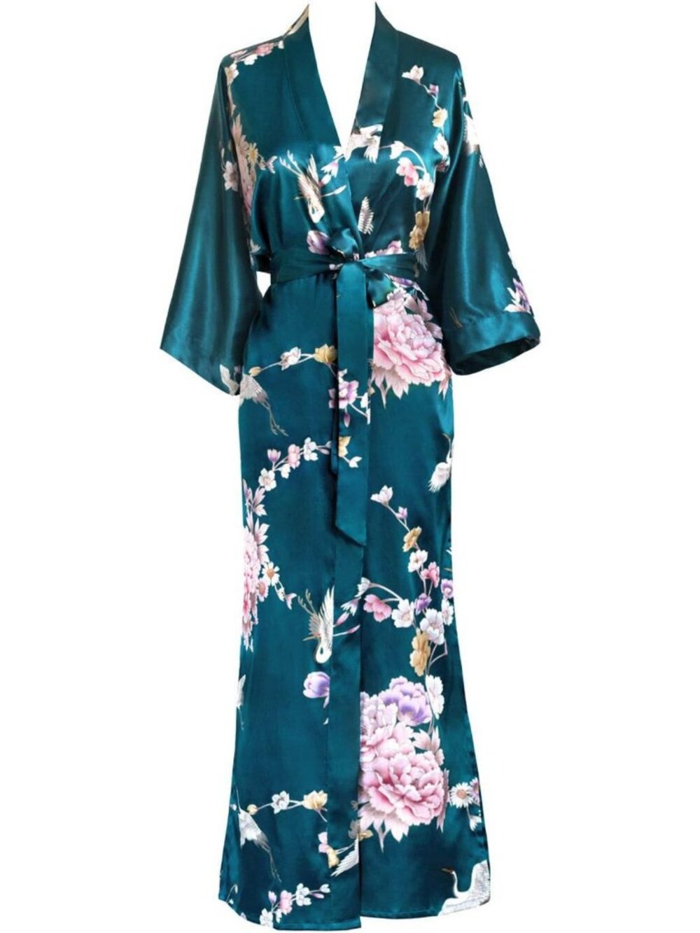 Elegant Satin Long Kimono Robe for Women | Lightweight, Stylish Loungewear